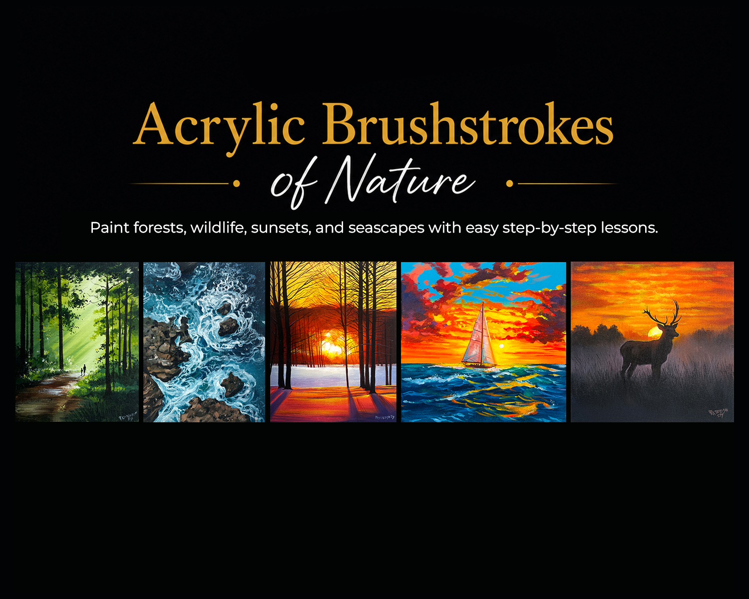 Acrylic Brushstrokes of Nature course cover